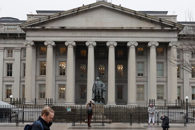 &copy; Reuters. A general view of the U.S. Treasury building in Washington, U.S. January 19, 2023. REUTERS/Jonathan Ernst/File Photo