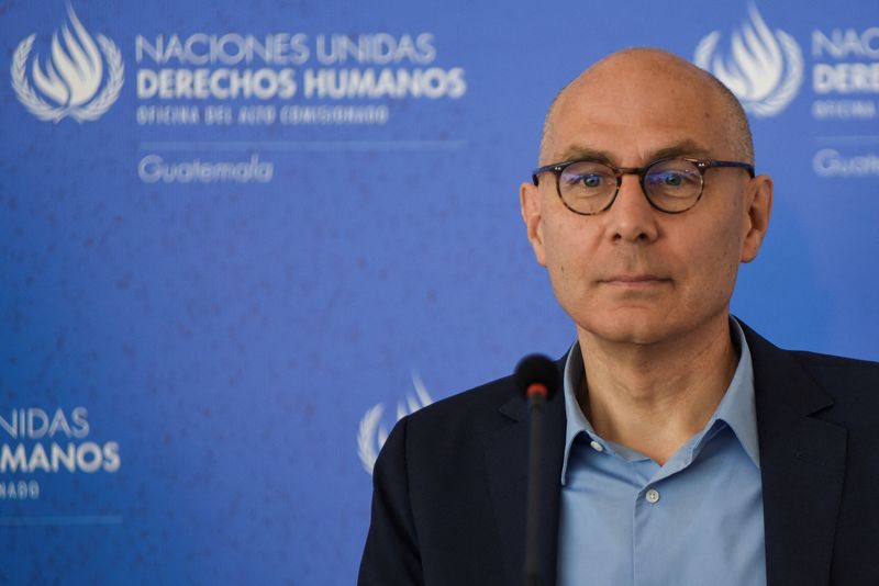 &copy; Reuters. FILE PHOTO: United Nations High Commissioner for Human Rights Volker Turk holds a press conference in Guatemala City, Guatemala, July 19, 2024. REUTERS/Cristina Chiquin/File Photo