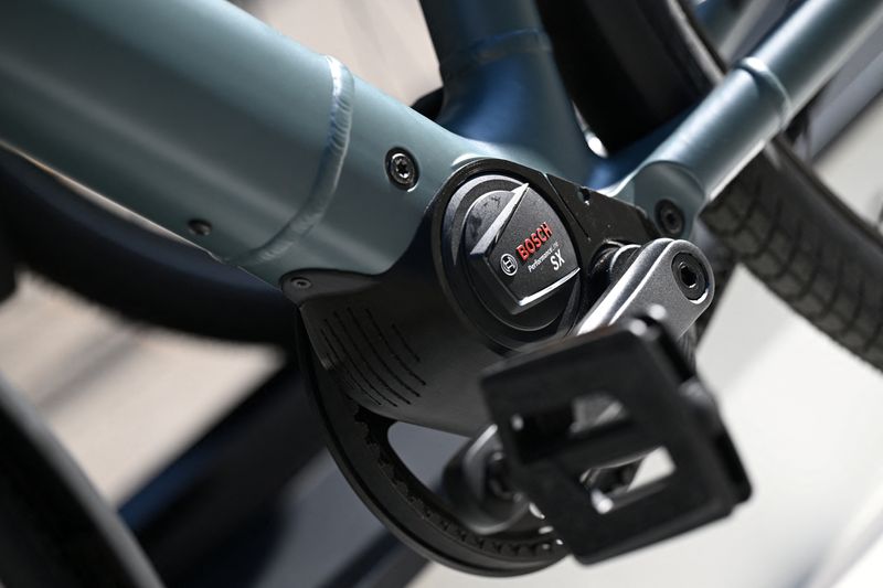 © Reuters. FILE PHOTO: The logo of German company BOSCH is pictured on an electric bike during the 2023 Munich Auto Show IAA Mobility, in Munich, Germany, September 5, 2023. REUTERS/Angelika Warmuth/File Photo