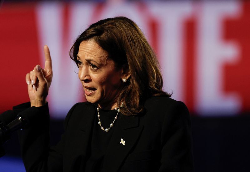 &copy; Reuters. Vice-presidente dos EUA e candidata democrata à Presidência, Kamala Harris n30/10/2024nREUTERS/Evelyn Hockstein