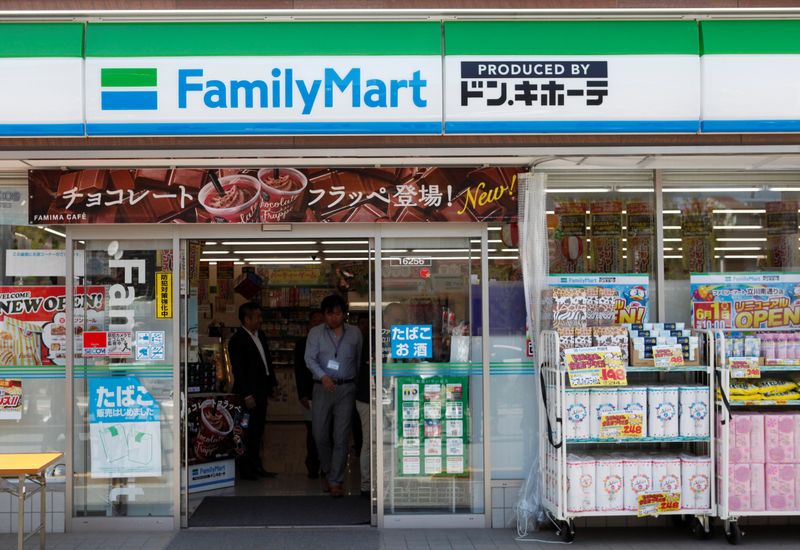 © Reuters. The storefront of a joint FamilyMart/Don Quijote convenience store is pictured in Tachikawa, Tokyo,  Japan June 1, 2018.  REUTERS/Sam Nussey/ File Photo