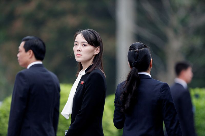 © Reuters. FILE PHOTO: Kim Yo Jong, sister of North Korea's leader Kim Jong Un attends wreath laying ceremony at Ho Chi Minh Mausoleum in Hanoi, Vietnam March 2, 2019. REUTERS/Jorge Silva/Pool/File Photo