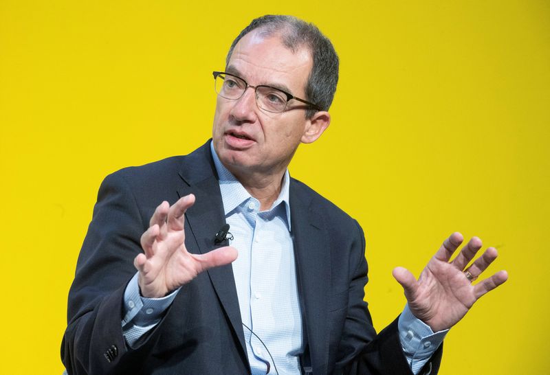 &copy; Reuters. CEO of Moderna Stephane Bancel looks up at the session "State of the Pandemic" during the World Economic Forum (WEF) in Davos, Switzerland, January 18, 2023. REUTERS/Arnd Wiegmann/File Photo