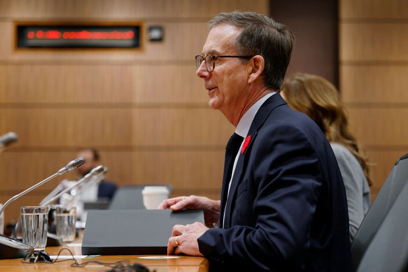 © Reuters. Bank of Canada Governor Tiff Macklem attends a Finance Committee meeting on Parliament Hill in Ottawa, Ontario, Canada October 29, 2024. REUTERS/Blair Gable/File Photo