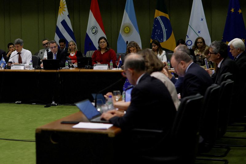 &copy; Reuters. FILE PHOTO: European Union and South American negotiators of the EU-Mercosur trade deal attends a meeting at the Itamaraty Palace in Brasilia, Brazil, September 5, 2024. REUTERS/Adriano Machado/File Photo