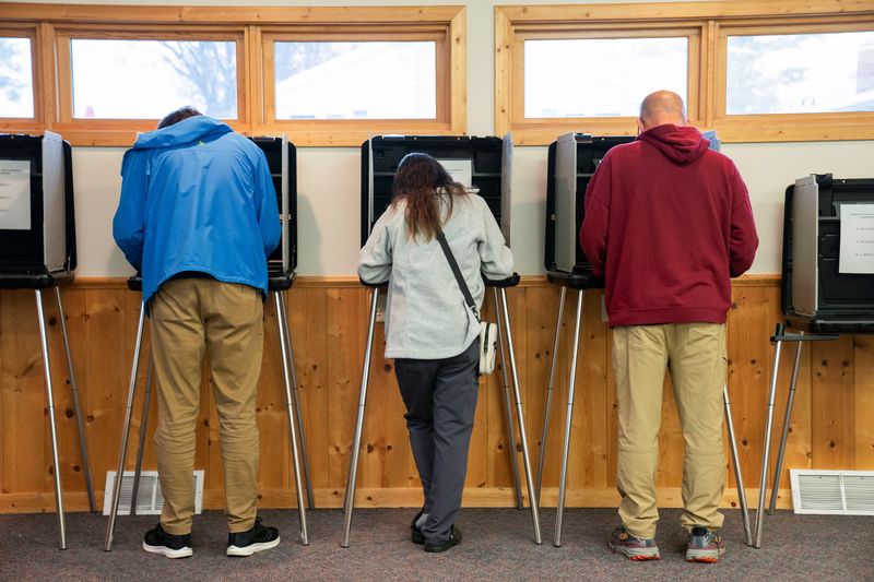 &copy; Reuters. People vote in the U.S. presidential election on Election Day at Sawyer County's Hayward City Hall polling location in Hayward, Wisconsin, U.S., November 5, 2024.  REUTERS/Erica Dischino