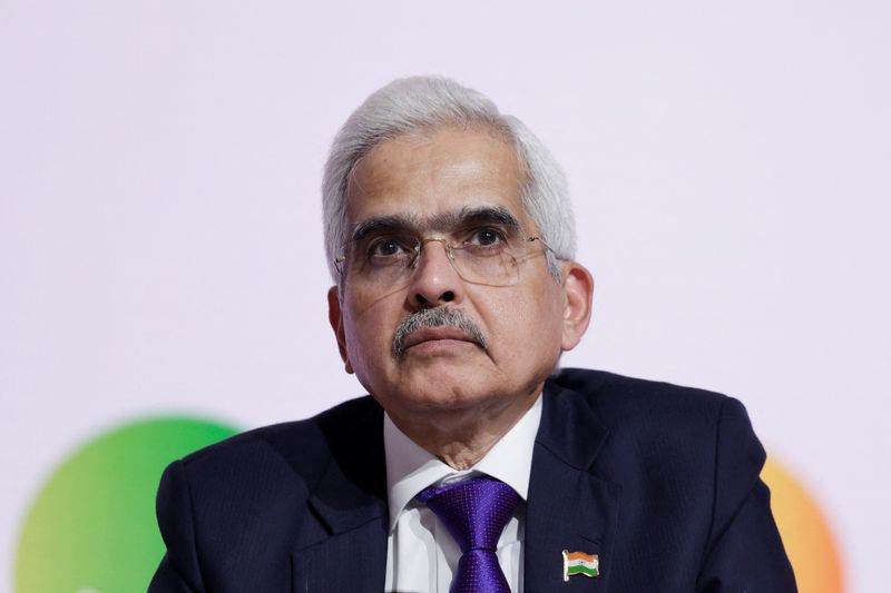 © Reuters. The Reserve Bank of India (RBI) Governor Shaktikanta Das attends a G20 press briefing on the fifth day of the annual meeting of the International Monetary Fund and the World Bank, following last month's deadly earthquake, in Marrakech, Morocco, October 13, 2023. REUTERS/Susana Vera/ File Photo