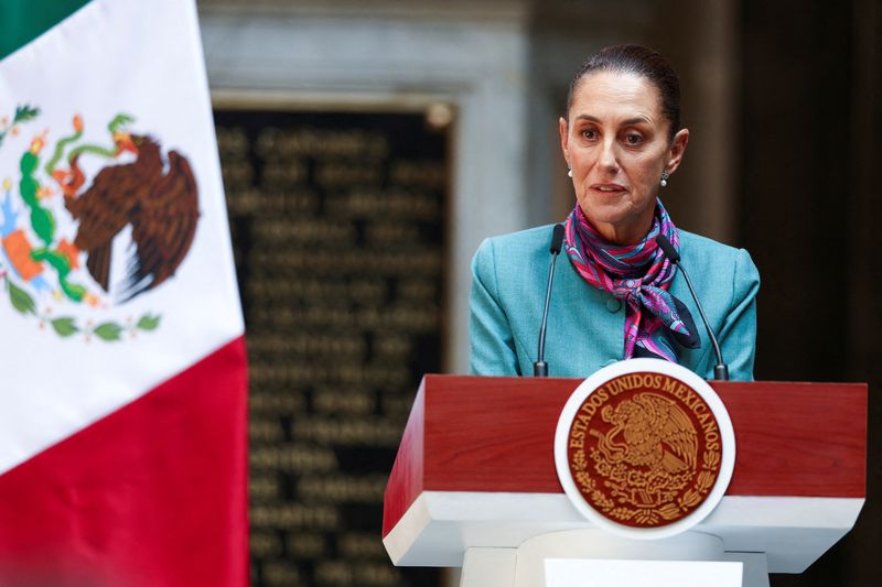 &copy; Reuters. Presidente do México, Claudia Sheinbaum, durante entrevista coletiva na Cidade do Méxicon15/10/2024 REUTERS/Raquel Cunha