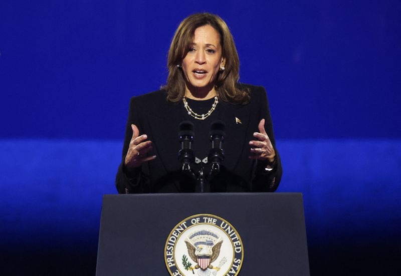 &copy; Reuters. Kamala Harris durante evento de campanha na Pensilvânian04/11/2024 REUTERS/Hannah McKay