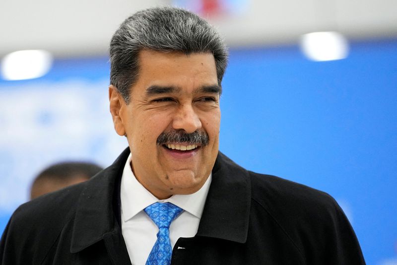 © Reuters. FILE PHOTO: Venezuelan President Nicolas Maduro arrives at BRICS Summit in Kazan, Russia, Thursday, Oct. 24, 2024.     Alexander Zemlianichenko/Pool via REUTERS/File Photo