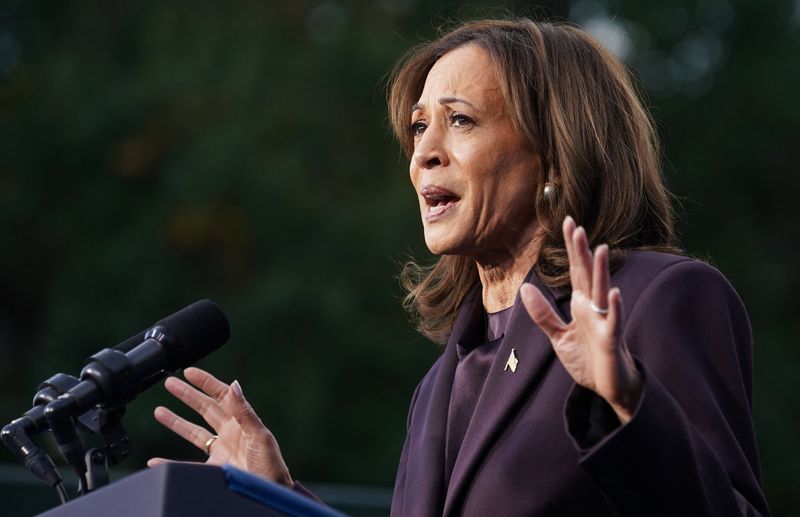 &copy; Reuters. Kamala Harris discursa  na Howard University em Washington n06/11/2024nREUTERS/Kevin Lamarque