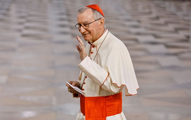 &copy; Reuters. FILE PHOTO: Vatican's Secretary of State Cardinal Pietro Parolin arrives at Sakhir Palace, south of Manama, Bahrain, November 3, 2022. REUTERS/Hamad l Mohammed/File Photo