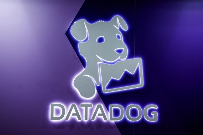 &copy; Reuters. FILE PHOTO: A logo for Datadog is seen during the KubeCon + CloudNativeCon Europe hosted by the Cloud Native Computing Foundation (CNCF) in Paris, France, March 20, 2024. REUTERS/Benoit Tessier/File Photo