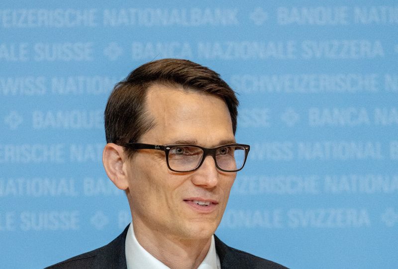 © Reuters. FILE PHOTO: Newly appointed chairman Martin Schlegel attends the rate decision conference of the Swiss National Bank (SNB) in Zurich, Switzerland, September 26, 2024. REUTERS/Denis Balibouse/File Photo