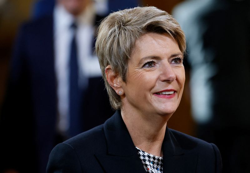 © Reuters. Swiss Federal Councillor Karin Keller-Sutter looks on during a state visit in Bern, Switzerland, November 15, 2023. REUTERS/Denis Balibouse/File Photo