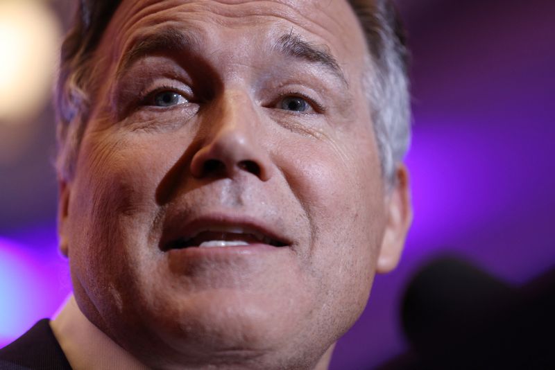 &copy; Reuters. Dave McCormick reacts at his Senate campaign watch party during the 2024 U.S. Election, in downtown Pittsburgh, Pennsylvania, U.S., November 6, 2024. REUTERS/Quinn Glabicki