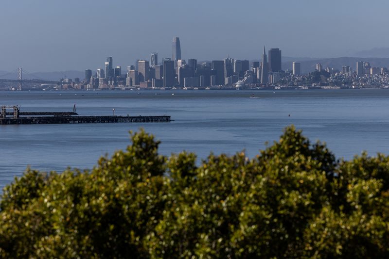 © Reuters. FILE PHOTO: The city skyline of San Francisco is seen from Contra Costa County, California, U.S., June 20, 2023. REUTERS/Carlos Barria/File Photo