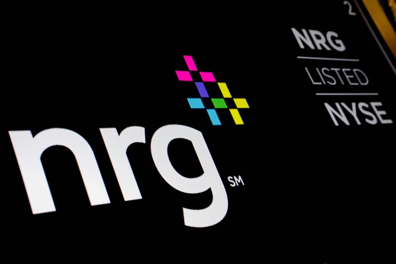 &copy; Reuters. FILE PHOTO: NRG Energy Inc. logo is displayed on a screen on the floor of the New York Stock Exchange (NYSE) in New York, U.S., June 13, 2018. REUTERS/Brendan McDermid/File Photo