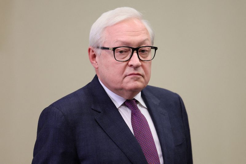 &copy; Reuters. FILE PHOTO: Russian Deputy Foreign Minister Sergei Ryabkov attends a meeting chaired by Russian President Vladimir Putin on operational issues,  at the Novo-Ogaryovo state residence outside Moscow, Russia October 16, 2023. Sputnik/Gavriil Grigorov/Pool vi