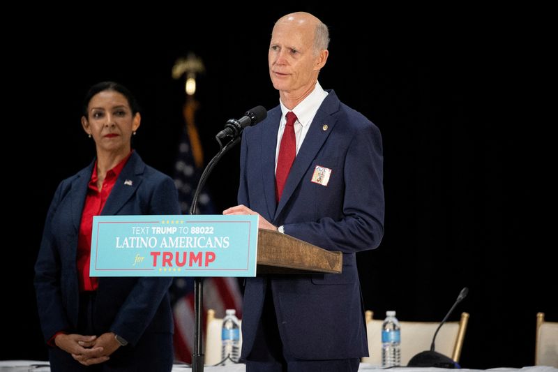 © Reuters. Rick Scott, Doral, Florida, October 22, 2024. REUTERS/Marco Bello