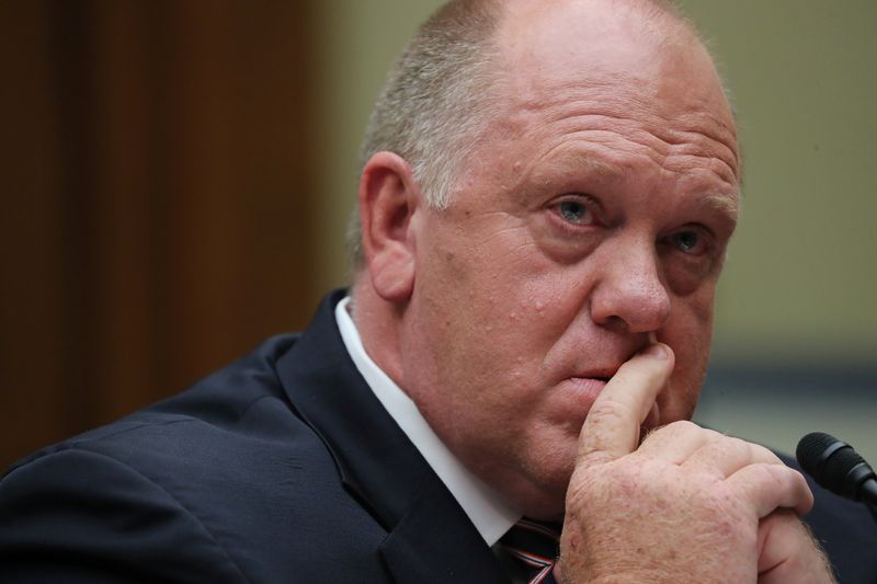 © Reuters. FILE PHOTO: Then Former Acting Director of U.S. Immigration And Customs Enforcement (ICE) Tom Homan in Washington, U.S., September 11, 2019. REUTERS/Jonathan Ernst/File Photo