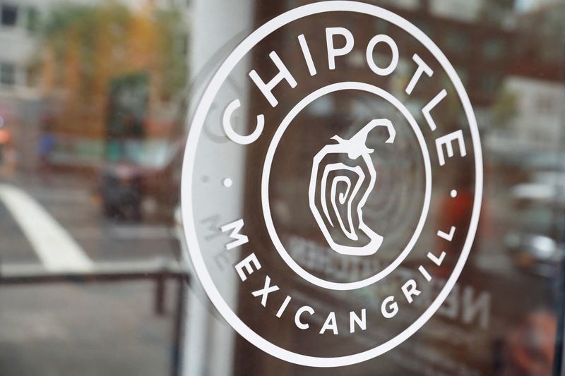 © Reuters. FILE PHOTO: The logo of Chipotle Mexican Grill is seen at the Chipotle Next Kitchen in Manhattan, New York, U.S., June 28, 2018.  REUTERS/Shannon Stapleton/File Photo