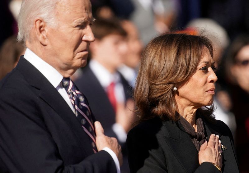 Biden, Harris honor veterans in first event after US election loss