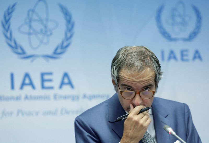 &copy; Reuters. FILE PHOTO: International Atomic Energy Agency (IAEA) Director General Rafael Grossi looks on as he addresses the media during their Board of Governors meeting in Vienna, Austria, September 9, 2024. REUTERS/Leonhard Foeger/File Photo