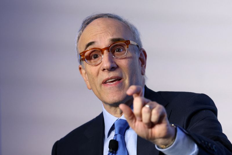 © Reuters. Mitchell Eitel, managing partner, Financial Services Group, Sullivan & Cromwell, speaks during The Clearing House Annual Conference in New York City, U.S. November 12, 2024. REUTERS/Brendan McDermid