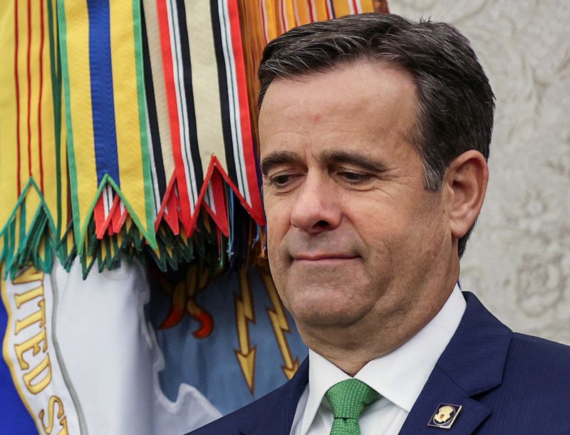 &copy; Reuters. FILE PHOTO: Director of Natiional Intelligence (DNI) John Ratcliffe in the Oval Office at the White House in Washington, U.S., December 3, 2020. REUTERS/Jonathan Ernst/File Photo