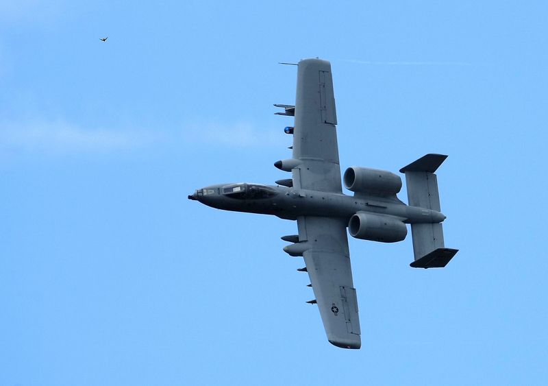 &copy; Reuters. FILE PHOTO: The U.S. Air Force's Fairchild Republic A-10 Thunderbolt II takes part in Summer Shield 2022 military exercise in Adazi military base, Latvia May 27, 2022. REUTERS/Ints Kalnins/File Photo