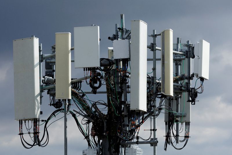 © Reuters. A cell phone tower is shown near John Wayne Airport in Santa Ana, California U.S. January 18, 2022.  REUTERS/Mike Blake/File Photo