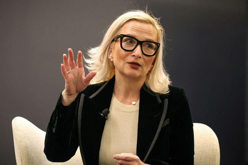 © Reuters. FILE PHOTO: Jelena McWilliams, partner at Cravath, speaks during The Clearing House Annual Conference in New York City, U.S. November 12, 2024. REUTERS/Brendan McDermid/File Photo