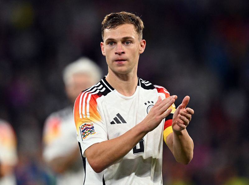 &copy; Reuters. Joshua Kimmich após partida da Alemanha contra a Holanda pela Liga das Nações da Uefa em Muniquen14/10/2024 REUTERS/Angelika Warmuth