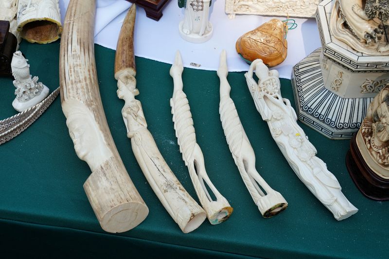 © Reuters. FILE PHOTO: Carved ivory is pictured before being placed into a crusher in Central Park in New York City, New York, U.S., August 3, 2017. REUTERS/Carlo Allegri/File Photo