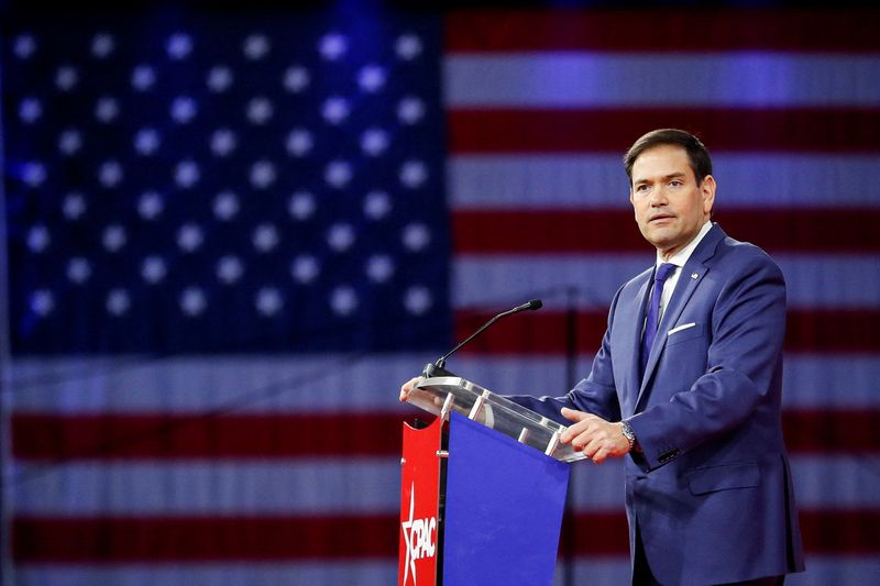 © Reuters. FILE PHOTO: U.S. Senator Republican Marco Rubio gives a speech at the Conservative Political Action Conference (CPAC) in Orlando, Florida, U.S. February 25, 2022. REUTERS/Octavio Jones/File Photo