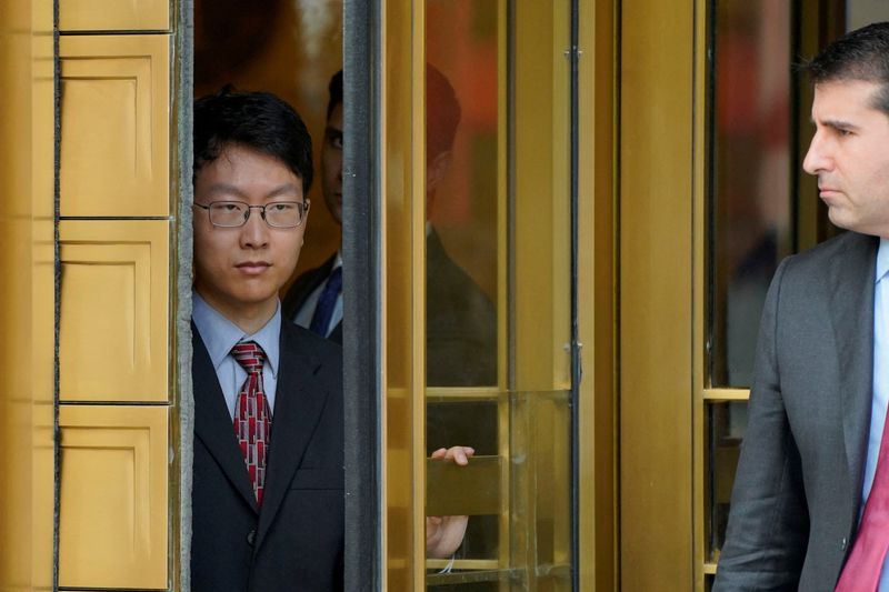 &copy; Reuters. FILE PHOTO: Gary Wang departs the trial of former FTX Chief Executive Sam Bankman-Fried at Federal Court in New York City, U.S., October 10, 2023. REUTERS/Cheney Orr/File Photo