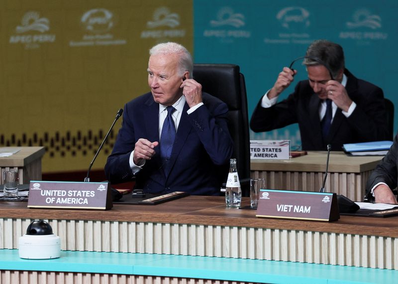 &copy; Reuters. U.S. President Joe Biden attends the Asia-Pacific Economic Cooperation (APEC) summit in Lima, Peru, November 15, 2024. REUTERS/Leah Millis