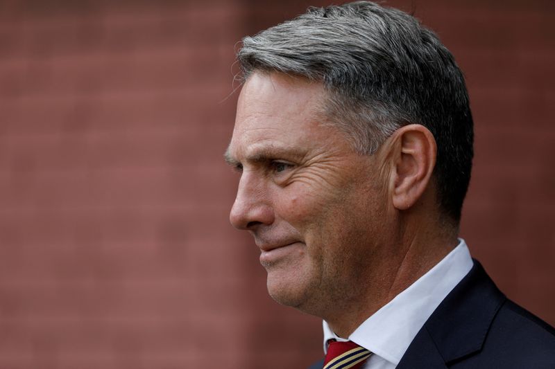 &copy; Reuters. FILE PHOTO: Australian Deputy Prime Minister and Defence Minister Richard Marles attends a tour of the Sheffield Forgemasters site, where steel used in defence programmes including a future fleet of nuclear-armed submarines is manufactured, in Sheffield, 