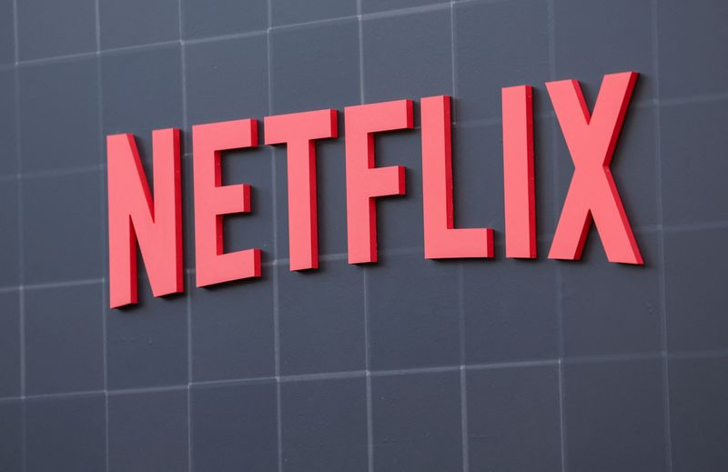 © Reuters. Netflix logo is pictured at a premiere for the 4th and final season of the television series 