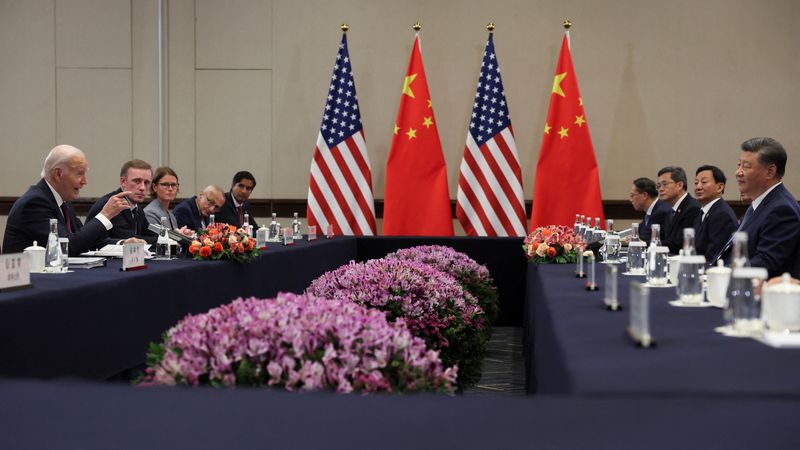 © Reuters. Joe Biden and Xi Jinping, APEC Summit, Lima, November 16, 2024. REUTERS/Leah Millis