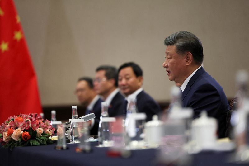 &copy; Reuters. China's President Xi Jinping speaks during a bilateral meeting with U.S. President Joe Biden on the sidelines of the APEC Summit in Lima, Peru, November 16, 2024. REUTERS/Leah Millis