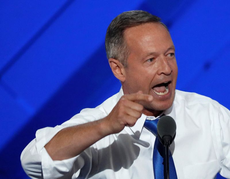 &copy; Reuters. FILE PHOTO: Former Governor of Maryland Martin O'Malley speaks on the third day of the Democratic National Convention in Philadelphia, Pennsylvania, U.S. July 27, 2016. REUTERS/Mike Segar/File Photo