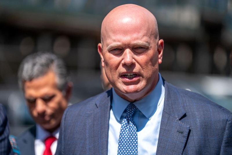 &copy; Reuters. FILE PHOTO: Matthew Whitaker speaks during a press conference in Manhattan, New York City, U.S., May 21, 2024. REUTERS/David 'Dee' Delgado/File Photo