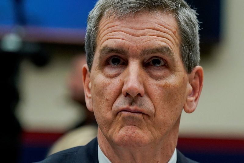 © Reuters. FILE PHOTO: Federal Aviation Administration (FAA) Administrator Michael Whitaker testifies before a House Transportation and Infrastructure Aviation Subcommittee hearing on Capitol Hill in Washington, U.S., February 6, 2024. REUTERS/Elizabeth Frantz/File Photo