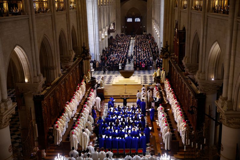 © Reuters. Notre-Dame inaugural mass, Paris December 8, 2024. REUTERS/Sarah Meyssonnier