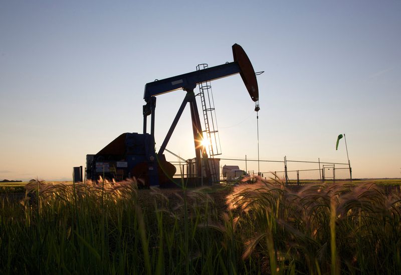 &copy; Reuters. Una pompa petrolifera presso un campo vicino Calgary, Alberta, Canada. REUTERS/Todd Korol/