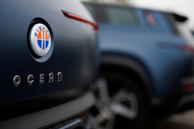 &copy; Reuters. The Fisker logo is shown on the back of a Fisker Ocean electric SUV vehicle at one of the company’s sales, service ands delivery centers in Vista, California, U.S., May 22, 2024.   REUTERS/Mike Blake/File Photo