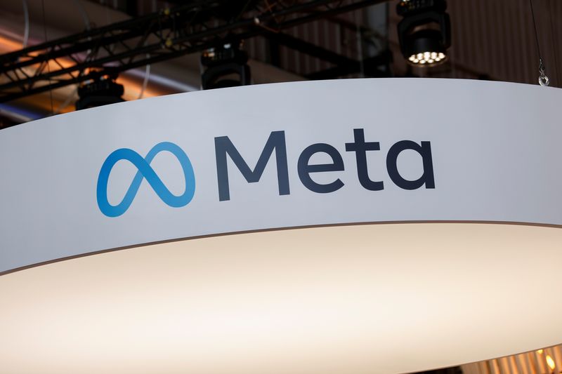 &copy; Reuters. FILE PHOTO: A logo of Meta Platforms Inc. is seen at its booth, at the Viva Technology conference dedicated to innovation and startups, at Porte de Versailles exhibition center in Paris, France June 17, 2022. REUTERS/Benoit Tessier/File Photo