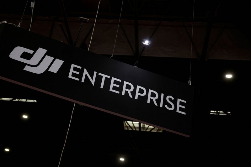 &copy; Reuters. FILE PHOTO: Logo of DJI Enterprise at the Milipol Paris, the worldwide exhibition dedicated to homeland security and safety, in Villepinte near Paris, France, November 15, 2023. REUTERS/Sarah Meyssonnier/File Photo